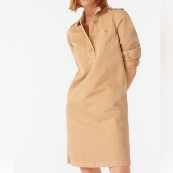 J. Crew Dresses & Skirts - J. Crew Tan Long Sleeve Dress New never worn. 
 39”length, 19”pit to pit